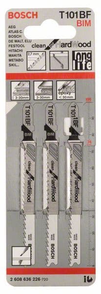 List ubodne testere T 101 BF Bosch 2608636226, Clean za tvrdo Drvo - slika 2