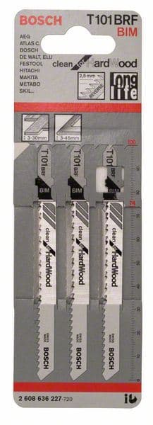 List ubodne testere T 101 BRF Bosch 2608636227, Clean za tvrdo Drvo - slika 2