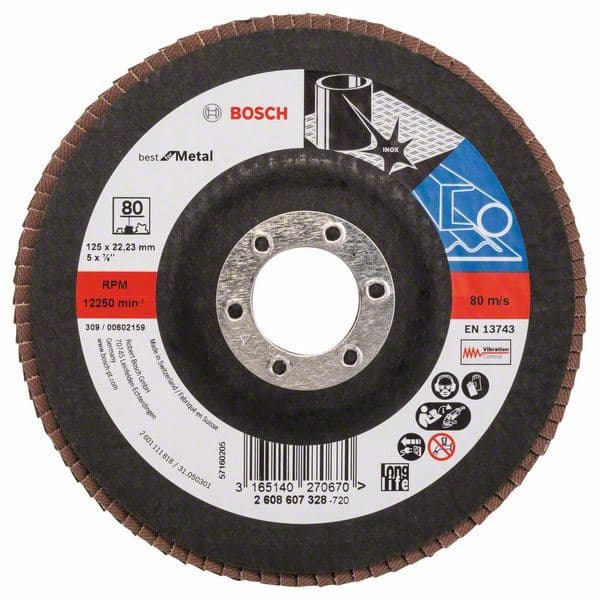 Lamelni brusni disk X571, Best for Metal Bosch 2608607328, Prečnik 125 mm; granulacija 80, ravni - slika 2