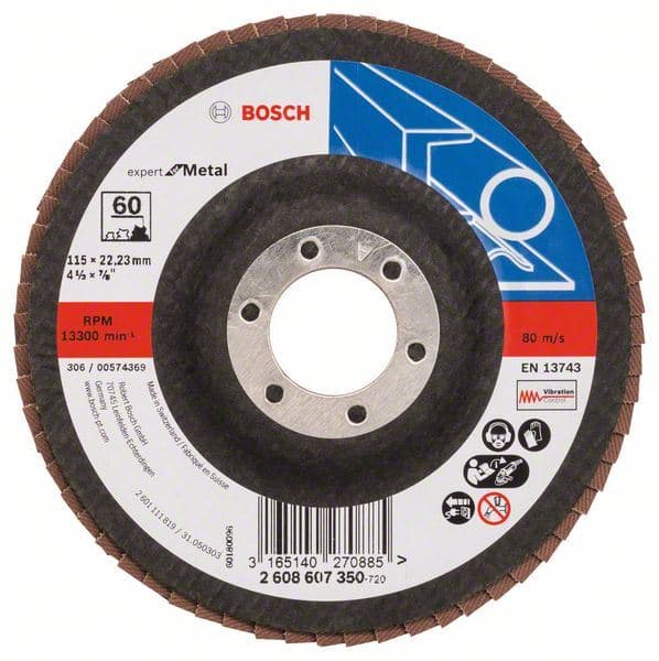 Lamelni brusni disk X551, Expert for Metal Bosch 2608607350, Prečnik 115 mm; granulacija 60, kolenasti - slika 2