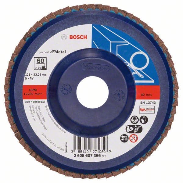 Lamelni brusni disk X551, Expert for Metal Bosch 2608607366, Prečnik 125 mm; granulacija 60, ravni - slika 2
