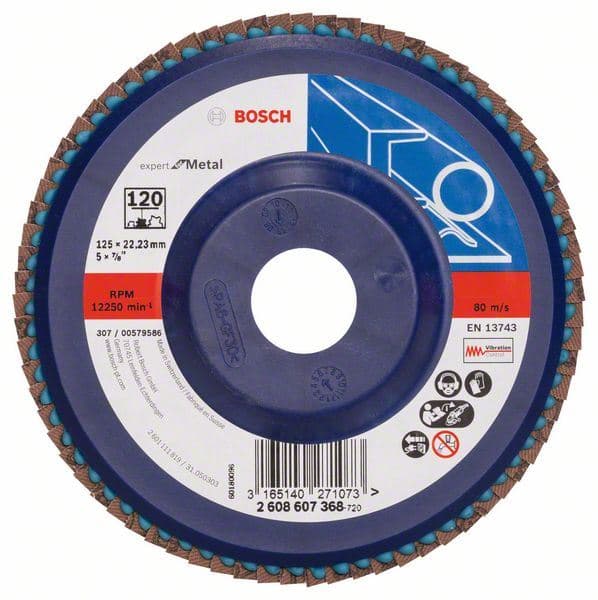 Lamelni brusni disk X551, Expert for Metal Bosch 2608607368, Prečnik 125 mm; granulacija 120, ravni