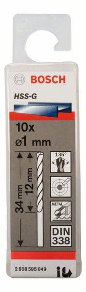 Burgija za metal HSS-G, DIN 338 Bosch 2608595049, 1 x 12 x 34 mm, 1 komad