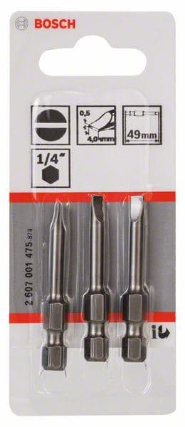 Bit odvrtača ekstra-tvrdi Bosch 2607001475, S 0,5x4,0, 49 mm - slika 2