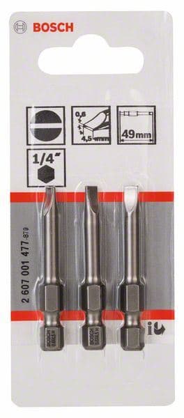 Bit odvrtača ekstra-tvrdi Bosch 2607001477, S 0,6x4,5, 49 mm - slika 2