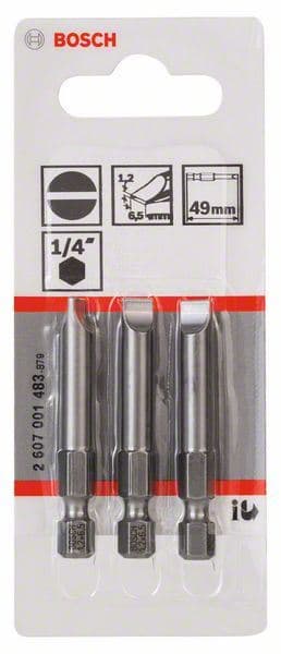 Bit odvrtača ekstra-tvrdi Bosch 2607001483, S 1,2x6,5, 49 mm - slika 2