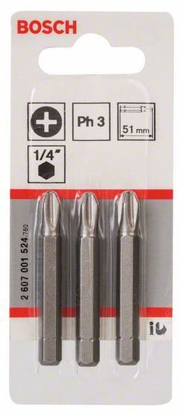Bit odvrtača ekstra-tvrdi Bosch 2607001524, PH 3, 51 mm - slika 2