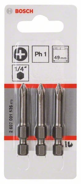 Bit odvrtača ekstra-tvrdi Bosch 2607001526, PH 1, 49 mm - slika 2