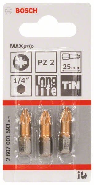 Bit odvrtača Max Grip Bosch 2607001593, PZ 2, 25 mm - slika 2