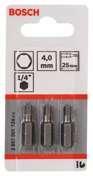 Bit odvrtača ekstra-tvrdi Bosch 2607001724, HEX 4, 25 mm - slika 2