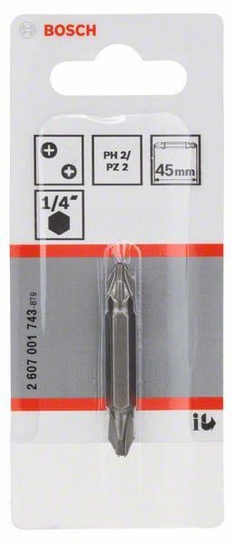 Dvostrani nastavak Bosch 2607001743, PH2; PZ2; 45 mm - slika 2