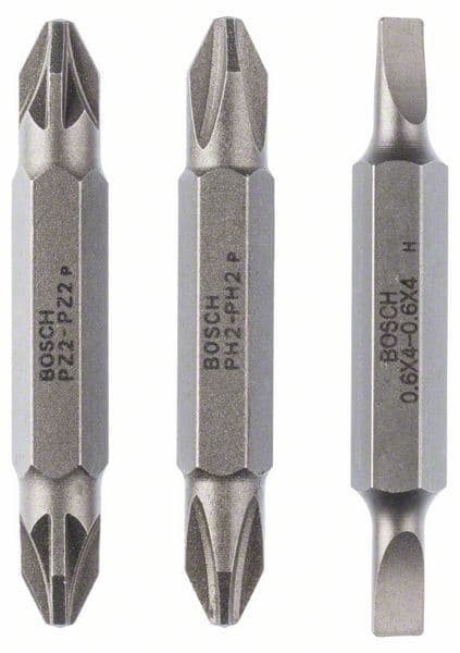 3-delni set dvostranih nastavaka Bosch 2607001744, S 0,6x4,0, PH2, PZ2; S 0,6x4,0, PH2, PZ2; 45 mm