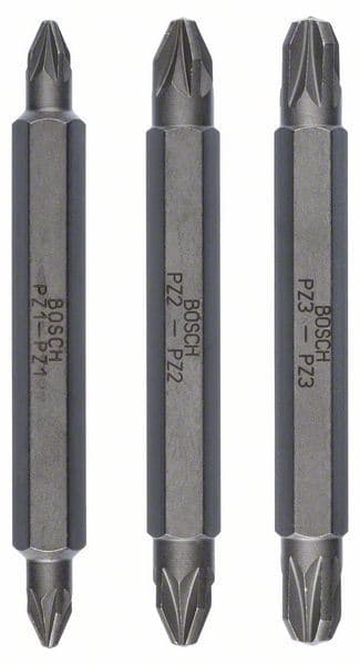 3-delni set dvostranih nastavaka Bosch 2607001749, PZ1, PZ2, PZ3; PZ1, PZ2, PZ3; 60 mm