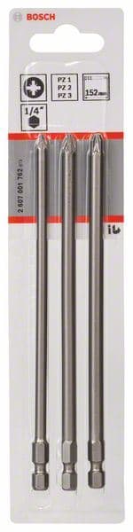 3-delni set bitova odvrtača ekstra-tvrdi Bosch 2607001762, PZ1; PZ2; PZ3; 152 mm - slika 2