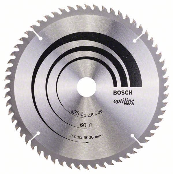 List kružne testere Optiline Wood Bosch 2608640444, 254 x 30 x 2,8 mm, 60 - slika 2