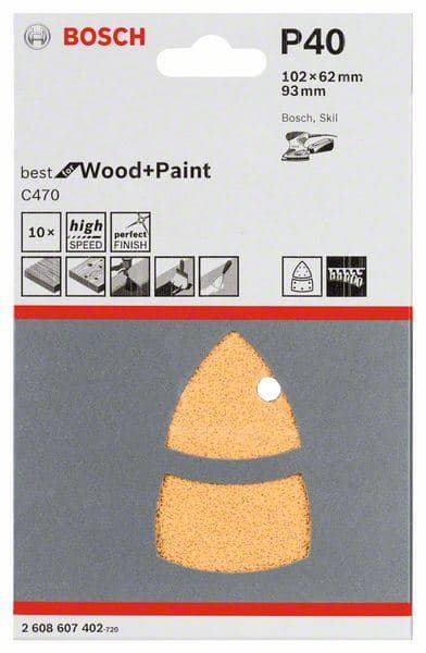 10-delni set brusnih listova C470 Bosch 2608607402, 102 x 62, 93 mm, 40 - slika 2