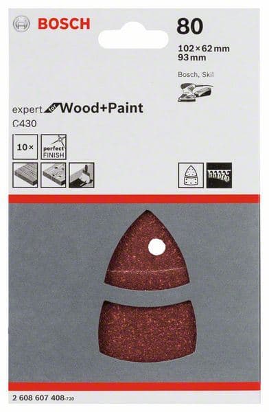 10-delni set brusnih listova C430 Bosch 2608607408, 102 x 62, 93 mm, 80 - slika 2