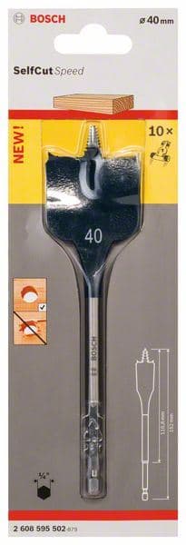 Pljosnate burgije za glodanje Self Cut Speed, šestostrani prihvat Bosch 2608595502, 40 x 152 mm