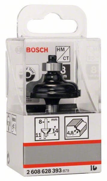 Profilno glodalo A Bosch 2608628393, 8 mm, R1 4,8 mm, B 11 mm, L 14,3 mm, G 57 mm - slika 2