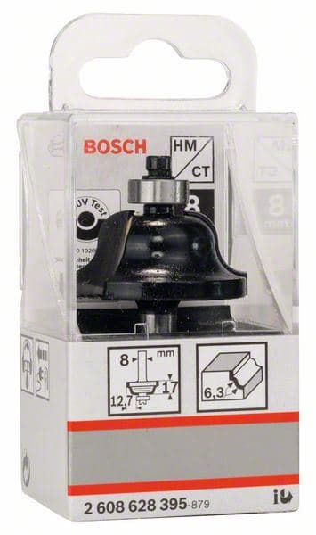 Profilno glodalo B Bosch 2608628395, 8 mm, R1 6,3 mm, B 12,7 mm, L 17 mm, G 61 mm - slika 2