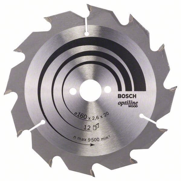 List kružne testere Optiline Wood Bosch 2608641173, 160 x 20/16 x 2,6 mm, 12 - slika 2