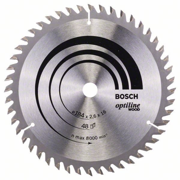 List kružne testere Optiline Wood Bosch 2608641181, 184 x 16 x 2,6 mm, 48 - slika 2