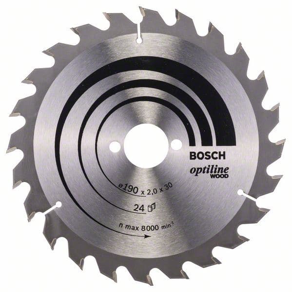List kružne testere Optiline Wood Bosch 2608641185, 190 x 30 x 2,0 mm, 24 - slika 2