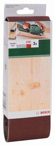 Bosch 2609256207, 3-delni set brusnih traka za tračne brusilice, crveni kvalitet - slika 2