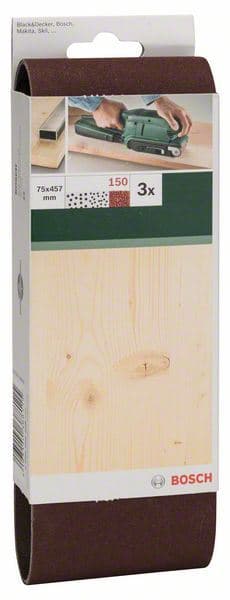 3-delni set brusnih traka za tračne brusilice, crveni kvalitet Bosch 2609256208 - slika 2