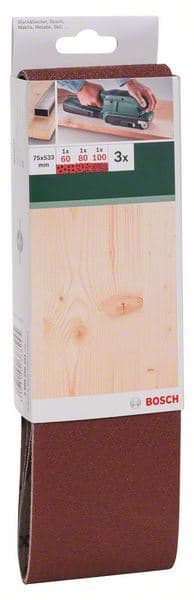 3-delni set brusnih traka za tračne brusilice, crveni kvalitet Bosch 2609256221 - slika 2