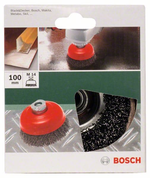 Lončasta četka za ugaone i ravne brusilice – talasasta žica, 100 mm Bosch 2609256502 - slika 2