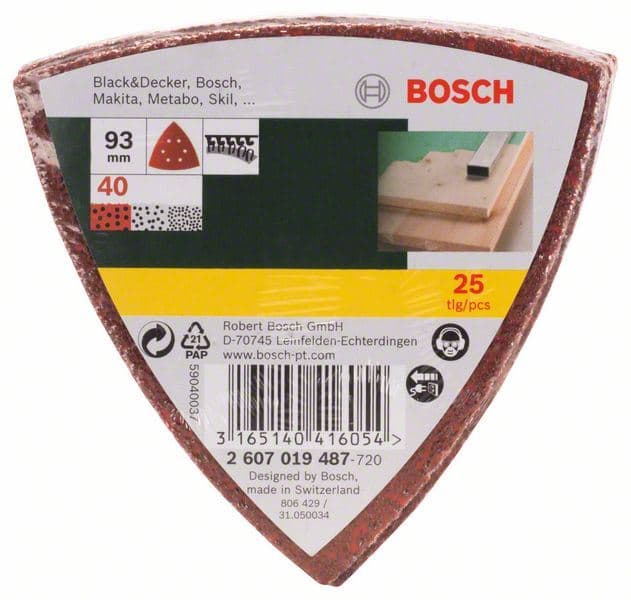 25-delni set brusnih listova za delta-brusilicu, granulacija 40 Bosch 2607019487 - slika 2
