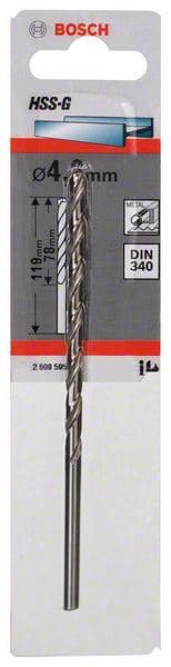 Burgija za metal HSS-G, DIN 340 Bosch 2608595680, 4,2 x 78 x 119 mm