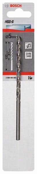 Burgija za metal HSS-G, DIN 340 Bosch 2608595683, 5 x 87 x 132 mm