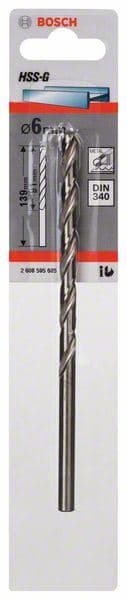 Burgija za metal HSS-G, DIN 340 Bosch 2608595685, 6 x 91 x 139 mm