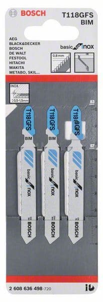 List ubodne testere T 118 GFS Bosch 2608636498, Basic za Inox - slika 2
