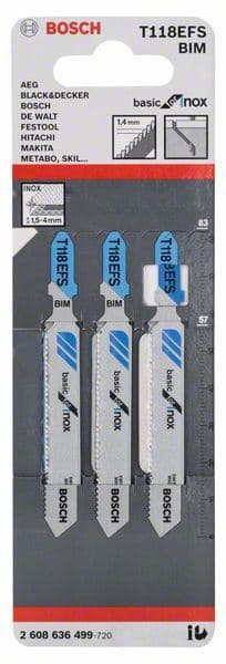 List ubodne testere T 118 EFS Bosch 2608636499, Basic za Inox - slika 2