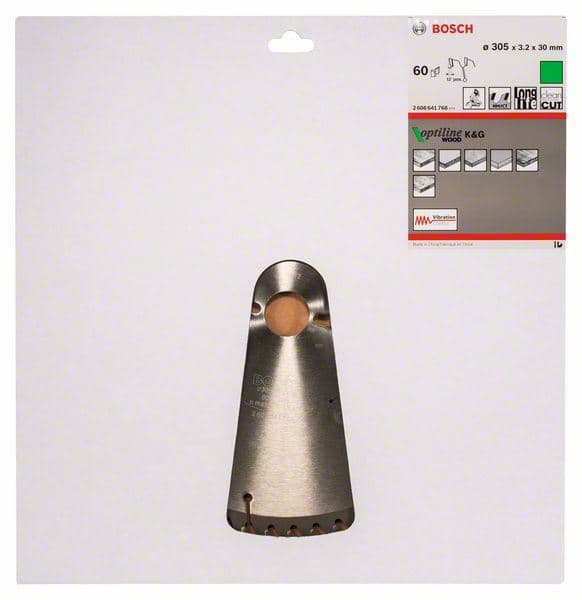 List kružne testere Optiline Wood 305 x 30 x 3,2 mm, 60 Bosch 2608641768, 305 x 30 x 3,2 mm, 60