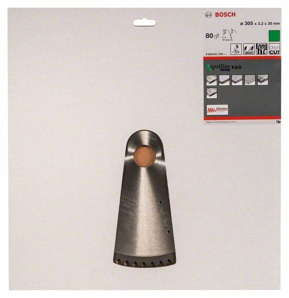 List kružne testere Optiline Wood Bosch 2608641769, 305 x 30 x 3,2 mm, 80