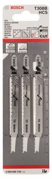 List ubodne testere T 308 B Bosch 2608663750, Extraclean za Drvo - slika 2