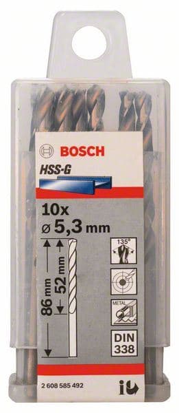 Burgija za metal HSS-G, DIN 338 Bosch 2608585492, 5,3 x 52 x 86 mm
