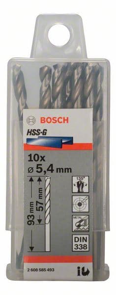 Burgija za metal HSS-G, DIN 338 Bosch 2608585493, 5,4 x 57 x 93 mm
