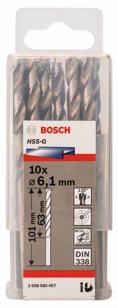 Burgija za metal HSS-G, DIN 338 Bosch 2608585497, 6,1 x 63 x 101 mm