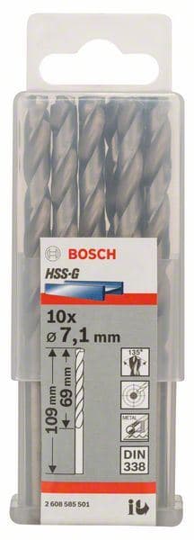 Burgija za metal HSS-G, DIN 338 Bosch 2608585501, 7,1 x 69 x 109 mm