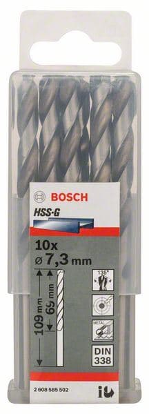 Burgija za metal HSS-G, DIN 338 Bosch 2608585502, 7,3 x 69 x 109 mm