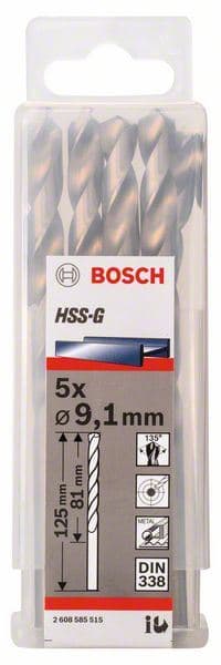 Burgija za metal HSS-G, DIN 338 Bosch 2608585515, 9,1 x 81 x 125 mm