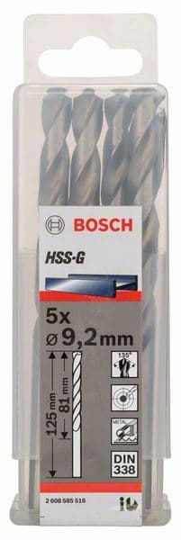 Burgija za metal HSS-G, DIN 338 Bosch 2608585516, 9,2 x 81 x 125 mm