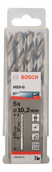 Burgija za metal HSS-G, DIN 338 Bosch 2608585523, 10,2 x 87 x 133 mm