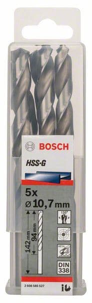 Burgija za metal HSS-G, DIN 338 Bosch 2608585527, 10,7 x 94 x 142 mm