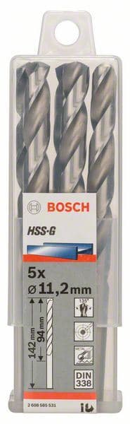 Burgija za metal HSS-G, DIN 338 Bosch 2608585531, 11,2 x 94 x 142 mm
